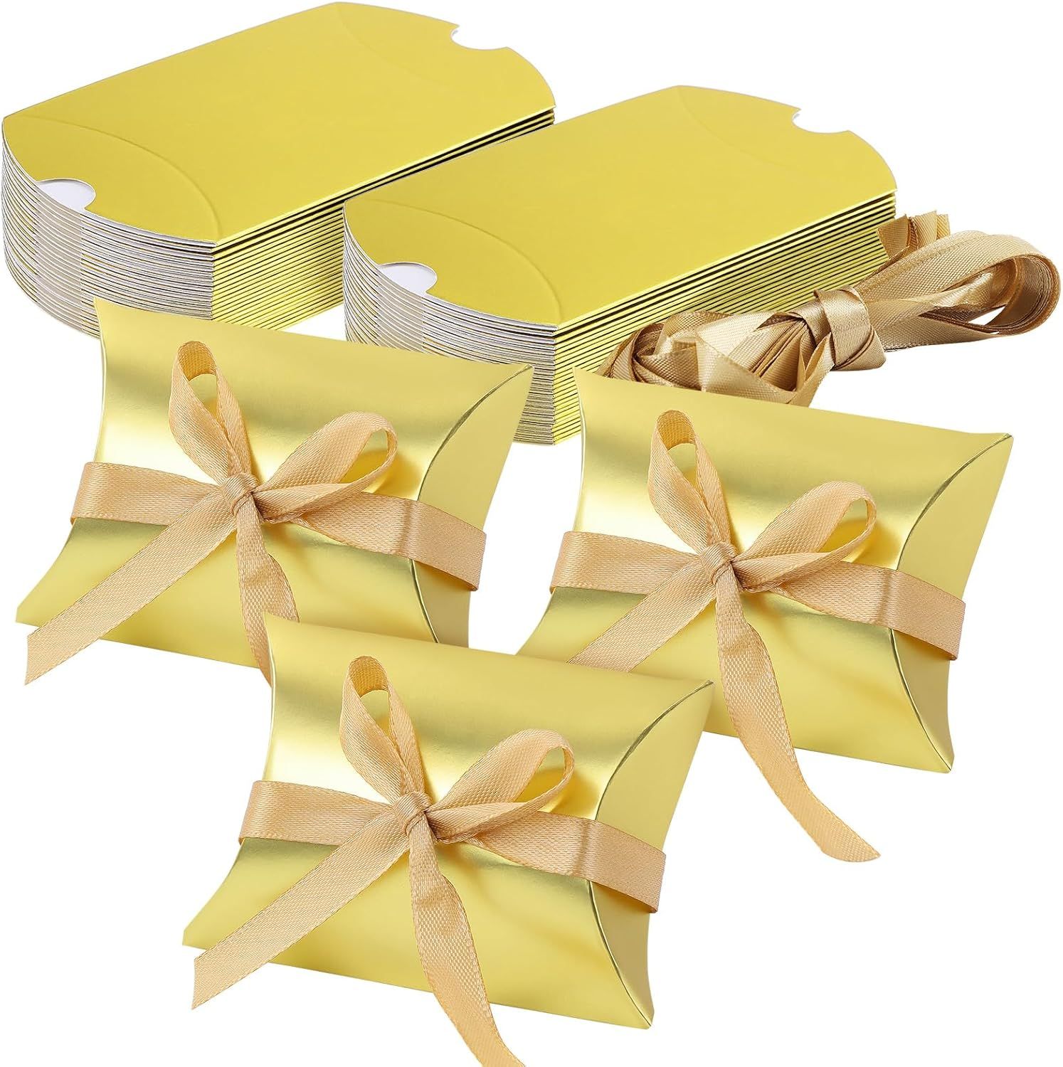 SHIBA-Lot de 50 boîtes cadeaux en papier d'oreiller pour bonbons, oreillers, mariage, fête, cadeau pour Thanksgiving, Noël, fête p[5