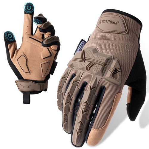 Gants Tactiques Ecran Tactile Gants De Moto Onetigris Pour Airsoft Paintball Randonnee Chasse Cyclisme, Marron Coyote L