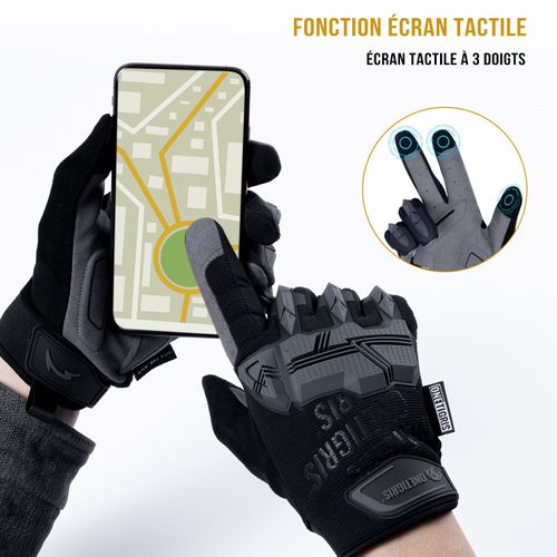 Gants Tactiques Ecran Tactile Gants De Moto Onetigris Pour Airsoft Paintball Randonnee Chasse Cyclisme Marron Coyote M