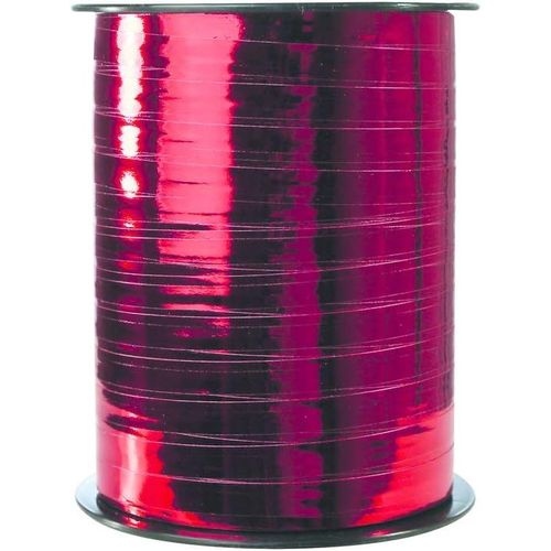 SHIBA-602006C - Une bobine de Ruban Bolduc Métallisé - 250mx7mm - Rouge - Ruban décoratif cadeau, DIY, Emballage Cadeau[1739]