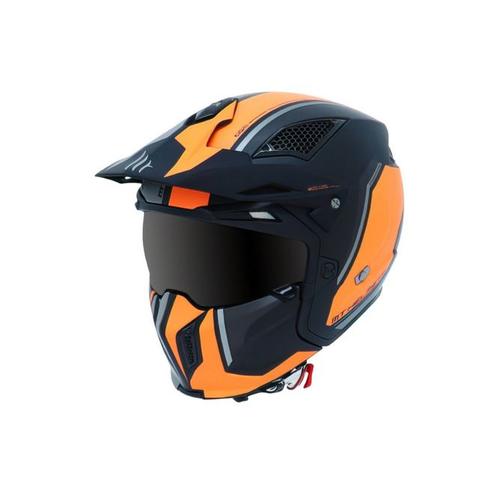 Casque Trial Mt Streetfighter Sv Twin Noir Mat / Orange Fluo  S