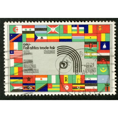 Timbre Oblitéré Kenya Uganda Tanzania, Oau - 1st All Africa Trade Fair Nairobi 1972, 70 C