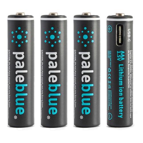 Pale Blue - Li-ion Rechargeable Aaa Battery - 4 Pack & 4x1 Charging C