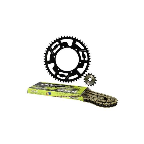 Kit Chaîne Alu Noir 14x53 - 420 Doppler Derbi Gpr / Senda X-Treme