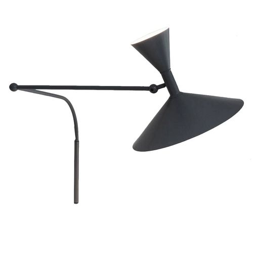 Nemo Lampe Murale Applique Lampe De Marseille (Black Grey Ral 7021 - Métal)
