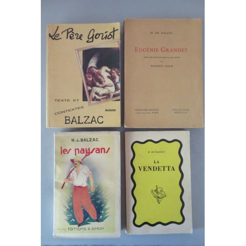 Lot De 4 Livres " Romans " (Anciens Tirages) / Honoré De Balzac / Diverses Éditions