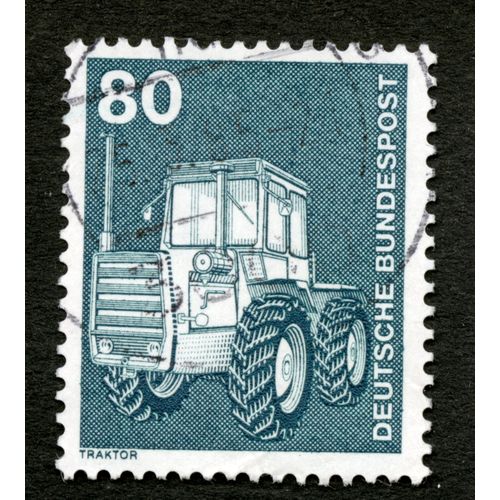 Timbre Oblitéré Deutsche Bundespost, Traktor, 80