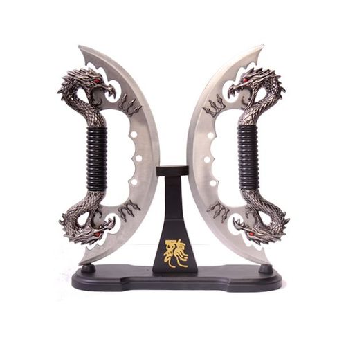 Dagues Fantastiques Double Silver Dragon Fantasy Couteau Swordspirit