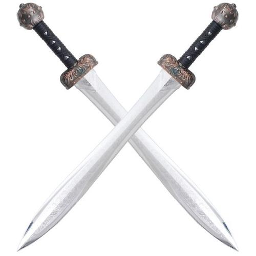 Pack 2 Epees Glaive Gladiateur Polypropylene Argent Entrainement Combat 84cm Swordspirit