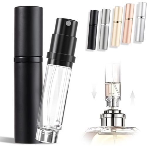 Atomiseur De Parfum Portable Rechargeable-Flacon Pulvérisateur De Voyage Vide De 5 Ml,Nano-Brume,Remplissage Par Le Bas,Distributeur De Cologne De Poche Pour Homme Et Femme (Noir,Ca) 