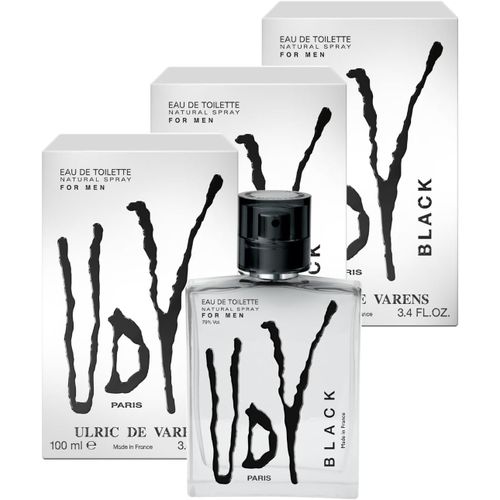 Eau De Toilette Udv Black-Fougère,Fruitée,Moderne-Parfum Homme-Vaporisateur-Made In France-Lot De 3 X 100 Ml 