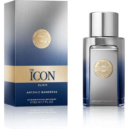 Antonio The Icon Elixir Eau De Parfum Pour Homme-Longue Durée-Parfum Frais,Élégant Et Sexy-Notes Épicés,Marine Et Boisées-Idéal Pour Les Événements Spéciaux-50 Ml 