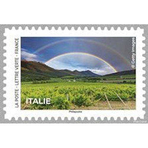Entre Ciel Et Terre Italie Timbre Oblitéré