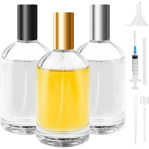 3pcs 100ml Flacon Vaporisateur Verre,Vaporisateur Huile Essentielle,Vaporisateur Parfum Vide,Flacon Parfum Vide,Flacon Spray Vide Avec Entonnoirs,Seringues,Cathéter,Pipette,Presseur 