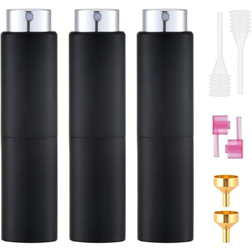 20ml Vaporisateur Vide (3 Pièces) Atomiseur Parfum,Spray Flacon De Cologne,Pulverisateur Voyage (Noir) 