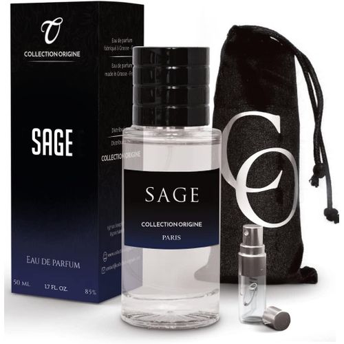 Sage I Collection E - Extrait De Parfum Sauvage Générique 50 Ml + Vaporisateur De Poche Et Pochette Velours Offerts - Haut De Gamme - Pour Homme (Sage) 