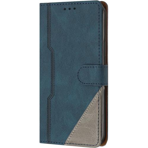 Far Coque Pour Xiaomi Redmi Note 10 Pro/Note 10 Pro Max, Housse De Protection Anti-Choc Avec [Carte Fentes] Etui Xiaomi Redmi Note 10 Pro Coque À Rabat Pochette Portefeuille En Cuir Pu, Bleu