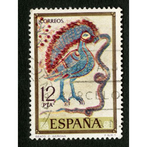 Timbre Oblitéré Espana, Correos, Beato C Gerona, 12 Pta