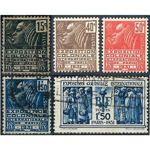 France 1930 / 1931, Belle Série Complète Exposition Coloniale, Timbres Yvert 270 271 272 273 274, Neufs** / * / Obli. Tbe