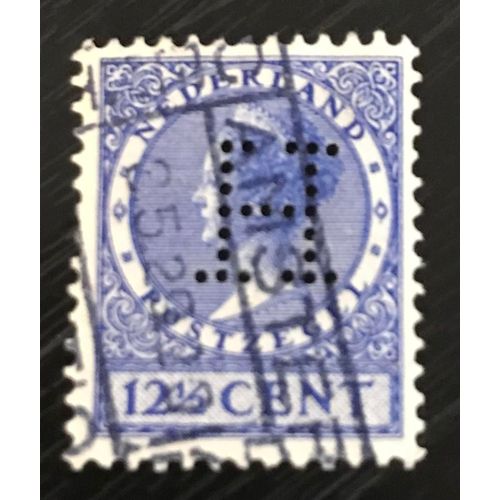 Timbre Oblitéré Perforé Pays Bas 1928