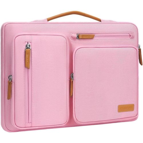Housse 360° Pour Ordinateur Portable 13,3 Pouces, Compatible Avec Macbook Air/Pro 13 / Pro 14, Hp Dell Acer Asus, 13-14 Pouces Sac Ouvert Latérale Avec 4 Poches Zippées&Poignée,Ros[ORD622243]
