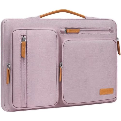 Housse 360° Pour Ordinateur Portable 13,3 Pouces, Compatible Avec Macbook Air/Pro 13 / Pro 14, Hp Dell Acer Asus, 13-14 Pouces Sac Ouvert Latérale Avec 4 Poches Zippées&Poignée,Ros[ORD622220]