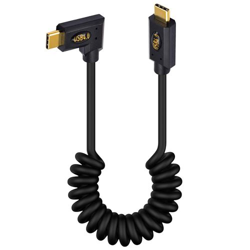 Câble Usb 4 1 M, Câble Thunderbolt 240 W Vers Usb C, Câble Usb C 40 Gbit/S Mâle Vers Mâle À Angle Droit ¿ Prend En Charge La Vidéo 8K @ 60 Hz Pour Thunderbolt 3, Egpu, Macbook, Ord[ORD625742]