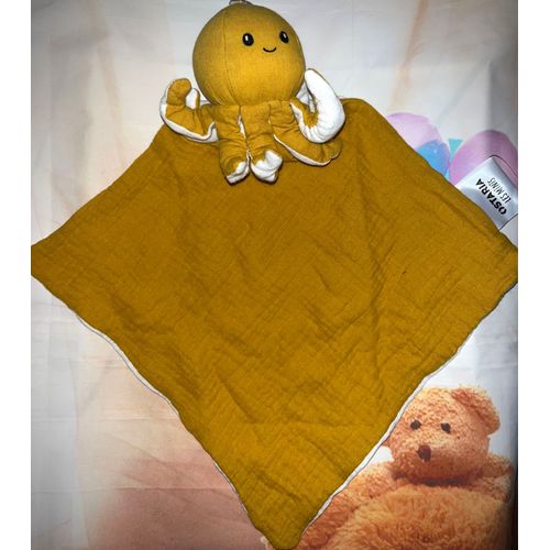 Doudou Pieuvre Ostaria Les Minis Jouet Peluche Bébé Naissance Mouchoir Jaune Moutarde Soft Toy Sea Baby Plush Cuddle New Born 