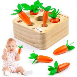 Symiu Jeux Montessori Jouet Bebe 1 an 5 en 1 Bois Jouet Enfant 2 3 Ans  Jouet de Récolte de Carottes Jeu Educatif de Tri Jouet de Ver Attrape  Cadeau pour Fille