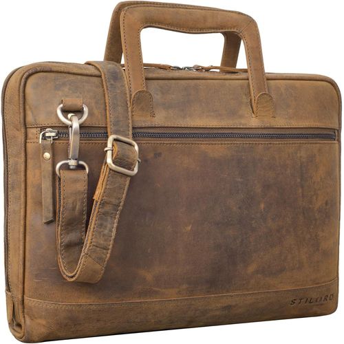 'Pierce' Sacoche Ordinateur Poignée En Cuir Sac À Bandoulière Professionnel Pour Macbooks 13,3 Pouces Sac D'Affaires Vintage Cartble En Cuir Véritable[ORD623724]