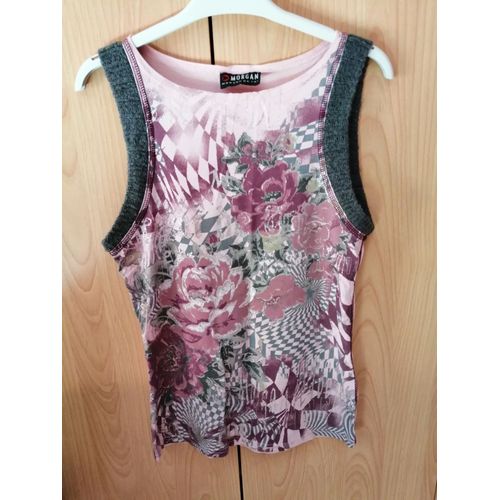 Tee Shirt Rose/Gris Morgan Taille 36 En Très Bon État