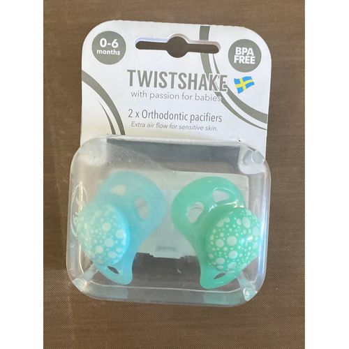 Lot De 2 Sucette Orthodontique Vert Et Bleu 0-6 Mois De Twistshake