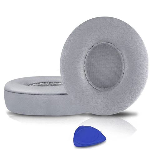 Coussinets d'oreille pour Beats Solo 3, Coussinets de Rechange en Mousse à Mémoire de Forme, Coussinet Casque de Remplacement en Suppression de Bruit pour Beats Solo 2 Solo 3 (Gris)