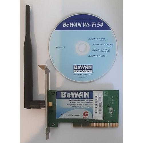 Carte BEWAN Wi-Fi PCI 54 Super G 802.11b, 802.11g P/N 109-501-3500.