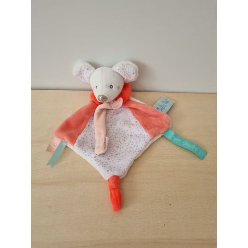 Doudou Souris Blanc Rose Pointillé Baby Nat'