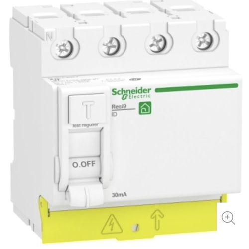 Resi9 - interrupteur différentiel - 4P - 63A - 30mA - Type AC - peignable