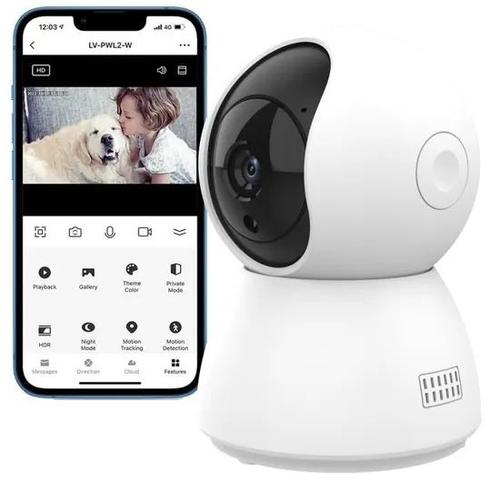 Caméra de Surveillance WiFi 2.4Ghz, Intérieure Caméra 355° Connectée Smartphone 1080P,Suivi de Mouvement et Vision Nocturne Infrarouge