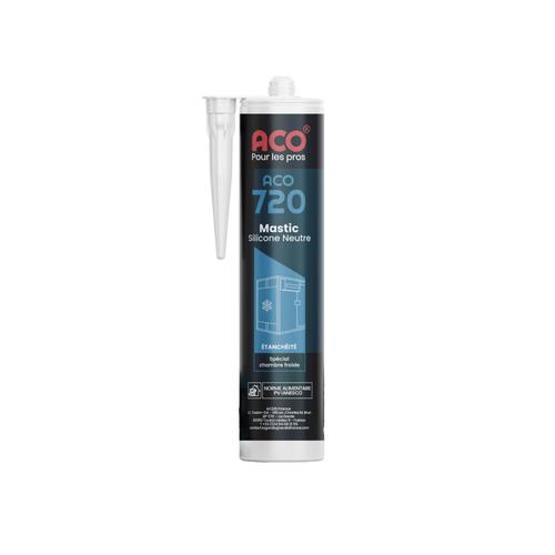 ACO 720 - Mastic silicone neutre produit d'étanchéité spécial chambre froide - BLANC - 300ML
