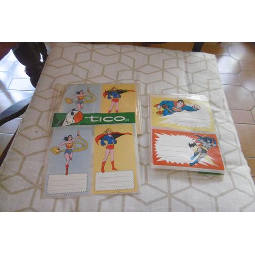 Tico Pochettes 6 Étiquettes 120x70mm Scolaires Fantaisies Superman Lot De 3