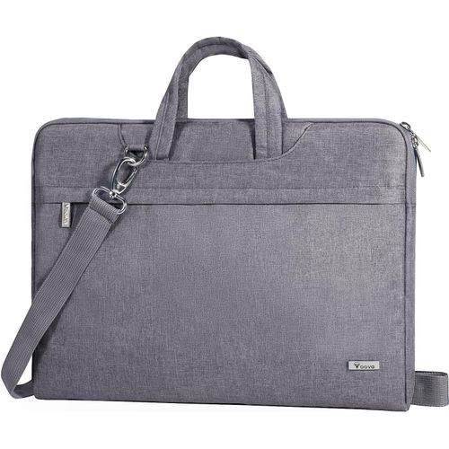 Sacoche Pour Ordinateur Portable Légère 17 17.3 Pouces Sac Pochette Housse Pc Imperméable Sac À Bandoulière Sac À Main Avec Bandoulière Et Poignée Cachée Gris[ORD623885]