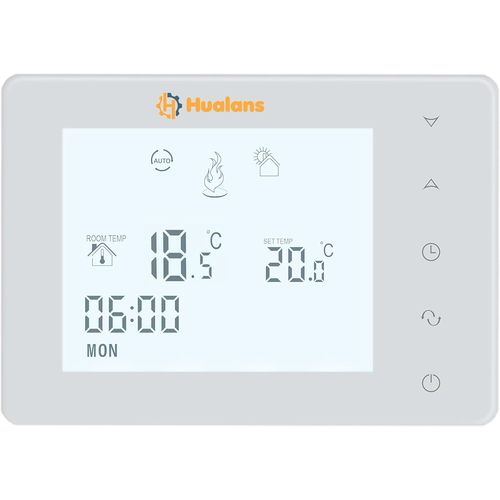 KGABERY-Thermostat À Batterie Mural 2 Fils,Thermostat Numérique Pour Chaudière À Gaz,Thermostat À Batterie Programmable-(No Wifi)(Piles Exclues)