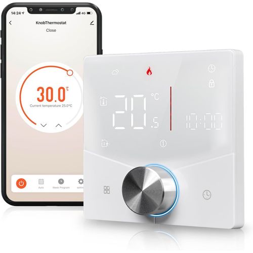 KGABERY-Gaz/Chauffe-Eau Thermostat Intelligent,Wi-Fi Thermostat De Pièce Programmable Compatible Avec Alexa/Google Home,Smart Life/Apptuya