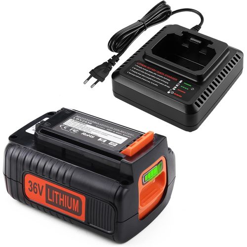 KGABERY-Batterie De Rechange 36 V 2,5 Ah Pour Black+Decker 36 V Lbx2040 Lbx36 Lbxr36 Lbxr2036 Avec Chargeur De Rechange Pour Chargeur Black+Decker Lcs36 Lcs40