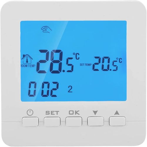 KGABERY-Thermostat De Chauffage Numérique Programmable,Installation Murale Facile,2 Câbles,Fonctionnement Avec Piles,Contrôle De La Température Pour Chaudière À Gaz