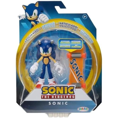 Sonic The Hedgehog - Figurine Articulée 10cm - Personnage Sonic + Skateboard