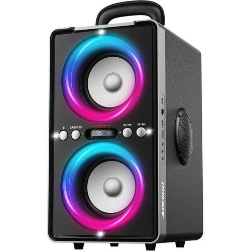 KGABERY-Enceinte Bluetooth Puissante,200W Enceinte Portable Bluetooth Avec Super Bass,Autonomie 15 Hrs,Led Light Show,Appairage Tws,Lecture Usb/Tf Carte/Aux,Pour Extérieur,Maison,Fêtes,Camping