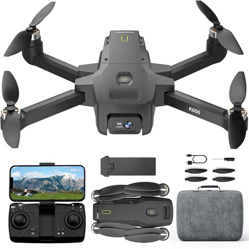 Kgabery-K600 Drone Avec Caméra 1080p,Caméra Motorisée Réglable À 90°,Vol Stationnaire Automatique,One Key Takeoff/Landing,Drone À Moteur Brushless Fpv Pliable,Convient Aux Adultes Et Aux Débutants-Générique