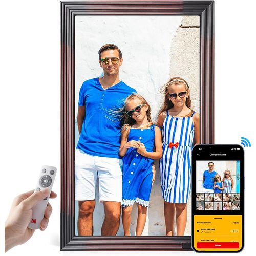 KGABERY-Cadre Photo Numérique Connecté Wifi,Cadre Numerique Photo Grand Format,21.5 Pouces Fhd Ips Écran,32Go Mémoire,Partagez Des Photos/Vidéos Via App,Rotation Automatique,Détecteur De Mouvement