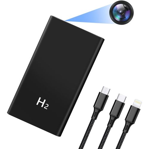 KGABERY-Mobile Power Bank Avec Caméra,Caméra Cachée Espion Hd 1080P,Mini Caméra Espion Invisible 5000Mah,Micro Caméra De Surveillance Spy Cam Avec Vision Nocturne Pour La Maison,Le Bureau,Etc.