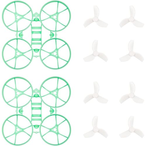 Kgabery-Meteor65 Pro 1s Brushless Whoop Frame Kit Green With 2 Sets 35mm 3-Blade Propeller 1.0mm Shaft White For 65mm Meteor65 Pro 1s Brushless Micro Racing Whoop Drone Quadcopter-Générique
